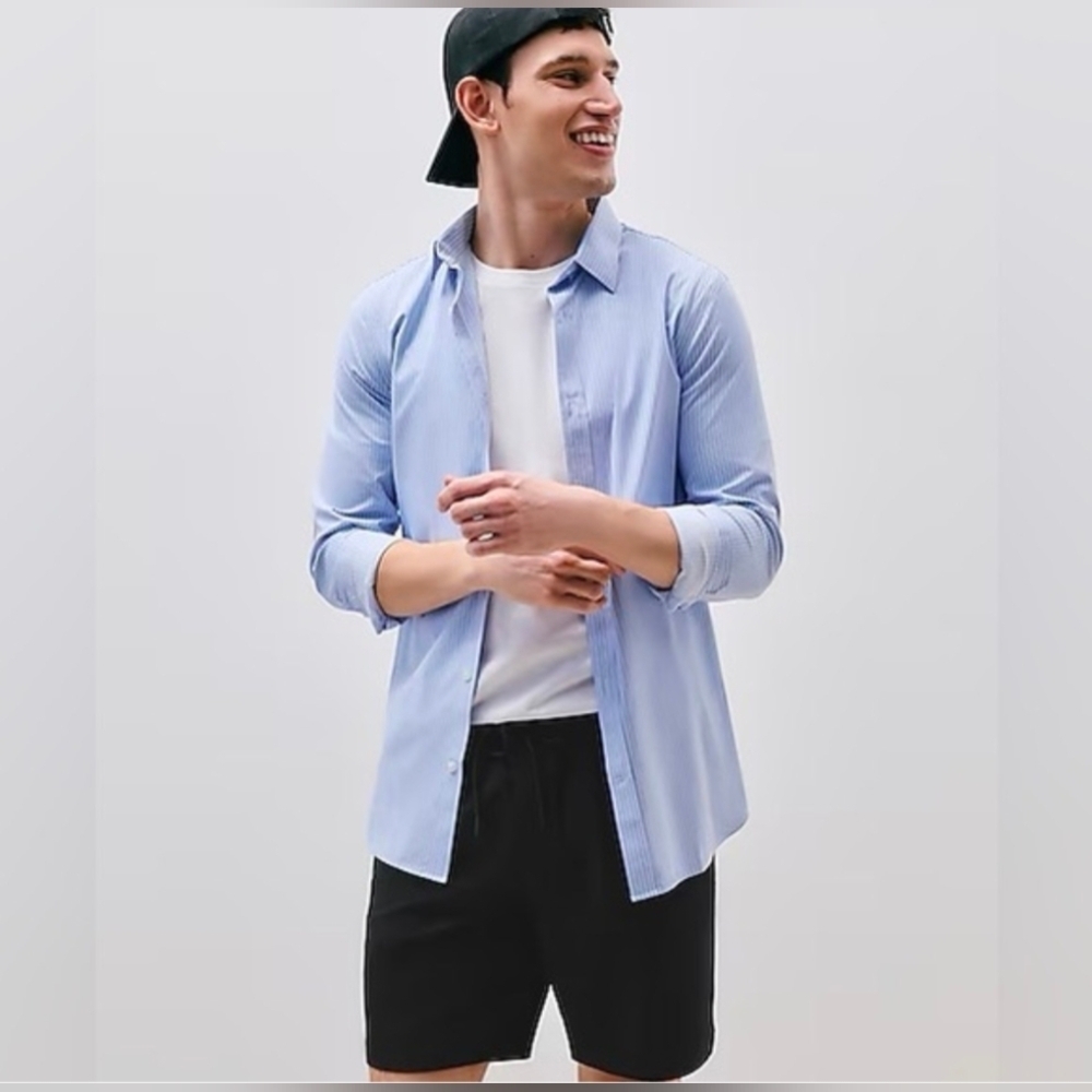 Express Slim Light Blue Men's Shirt Express